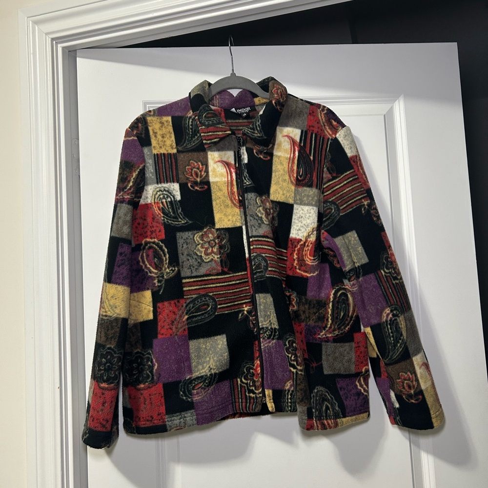 74-Vintage boho fleece zippy size 14